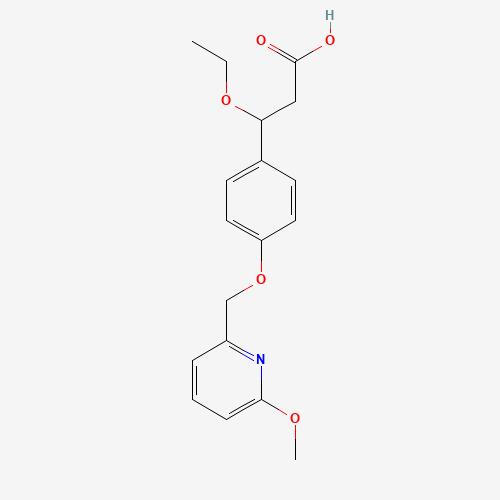 3-ethoxy-3-[4-[(6-methoxypyridin-2-yl)methoxy]phenyl]propanoic acid (CAS: 1202576-19-9) - Related Chemical Product