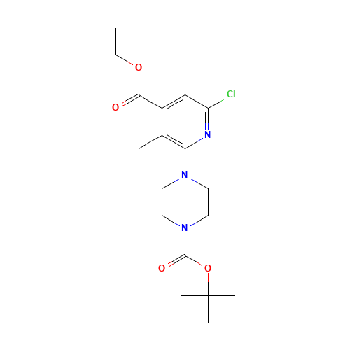 tert-butyl 4-(6-chloro-4-ethoxycarbonyl-3-methylpyridin-2-yl)piperazine-1-carboxylate (CAS: 1201675-13-9) - Related Chemical Product