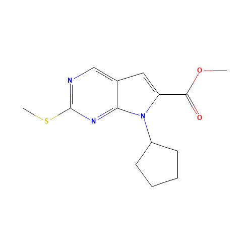 methyl 7-cyclopentyl-2-methylsulfanylpyrrolo[2,3-d]pyrimidine-6-carboxylate (CAS: 1169698-95-6) - Related Chemical Product