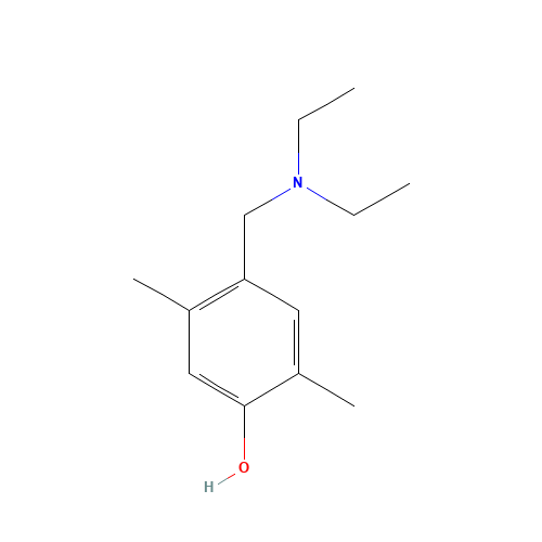 4-(diethylaminomethyl)-2,5-dimethylphenol (CAS: 69286-57-3) - Chemical Structure and Molecular Formula 