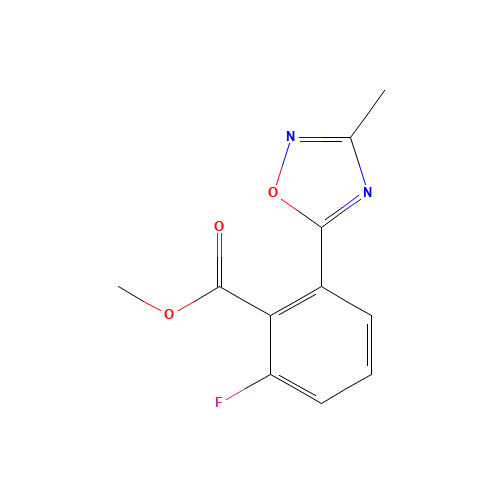 methyl 2-fluoro-6-(3-methyl-1,2,4-oxadiazol-5-yl)benzoate (CAS: 1293285-23-0) - Chemical Structure and Molecular Formula 