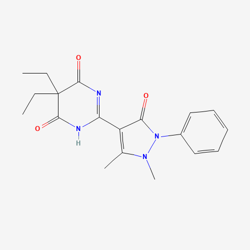 2-(1,5-dimethyl-3-oxo-2-phenylpyrazol-4-yl)-5,5-diethyl-1H-pyrimidine-4,6-dione (CAS: 21585-50-2) - Related Chemical Product