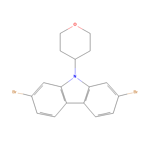 2,7-dibromo-9-(oxan-4-yl)carbazole (CAS: 1616114-27-2) - Related Chemical Product