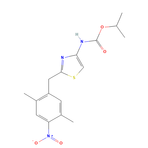 propan-2-yl N-[2-[(2,5-dimethyl-4-nitrophenyl)methyl]-1,3-thiazol-4-yl]carbamate (CAS: 1421923-12-7) - Related Chemical Product
