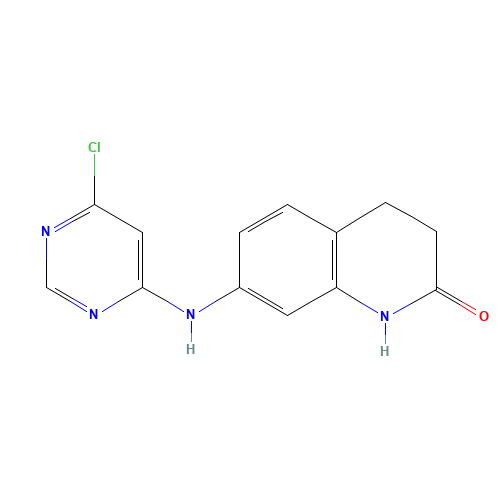 7-[(6-chloropyrimidin-4-yl)amino]-3,4-dihydro-1H-quinolin-2-one (CAS: 862461-95-8) - Chemical Structure and Molecular Formula 