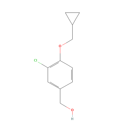 [3-chloro-4-(cyclopropylmethoxy)phenyl]methanol (CAS: 1224719-10-1) - Chemical Structure and Molecular Formula 