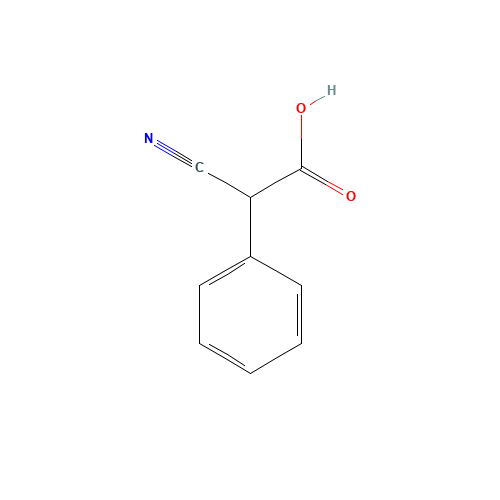 2-cyano-2-phenylacetic acid (CAS: 14025-79-7) - Chemical Structure and Molecular Formula 
