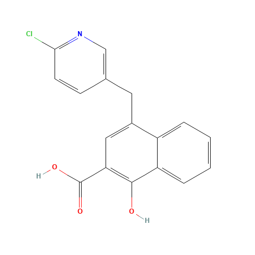 4-[(6-chloropyridin-3-yl)methyl]-1-hydroxynaphthalene-2-carboxylic acid (CAS: 1350969-01-5) - Related Chemical Product
