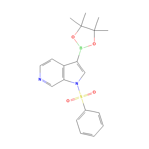 1-(benzenesulfonyl)-3-(4,4,5,5-tetramethyl-1,3,2-dioxaborolan-2-yl)pyrrolo[2,3-c]pyridine (CAS: 1174038-65-3) - Chemical Structure and Molecular Formula 