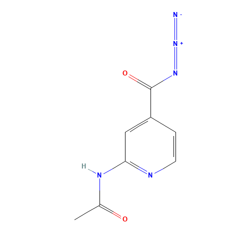 2-acetamidopyridine-4-carbonyl azide (CAS: 179554-64-4) - Chemical Structure and Molecular Formula 