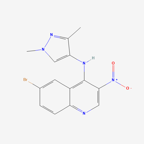 6-bromo-N-(1,3-dimethylpyrazol-4-yl)-3-nitroquinolin-4-amine (CAS: 1257553-10-8) - Related Chemical Product