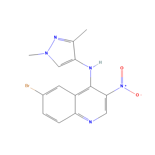 6-bromo-N-(1,3-dimethylpyrazol-4-yl)-3-nitroquinolin-4-amine (CAS: 1257553-10-8) - Related Chemical Product