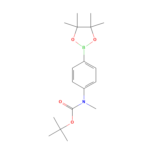 tert-butyl N-methyl-N-[4-(4,4,5,5-tetramethyl-1,3,2-dioxaborolan-2-yl)phenyl]carbamate (CAS: 916587-44-5) - Chemical Structure and Molecular Formula 