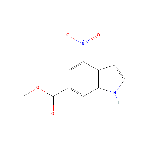 methyl 4-nitro-1H-indole-6-carboxylate (CAS: 1000343-62-3) - Chemical Structure and Molecular Formula 
