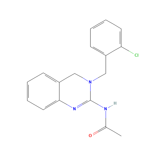 N-[3-[(2-chlorophenyl)methyl]-4H-quinazolin-2-yl]acetamide (CAS: 75064-12-9) - Chemical Structure and Molecular Formula 