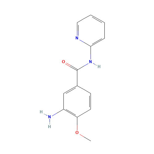 3-amino-4-methoxy-N-pyridin-2-ylbenzamide (CAS: 85366-75-2) - Chemical Structure and Molecular Formula 