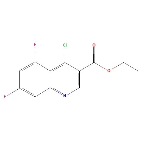 ethyl 4-chloro-5,7-difluoroquinoline-3-carboxylate (CAS: 311346-69-7) - Chemical Structure and Molecular Formula 