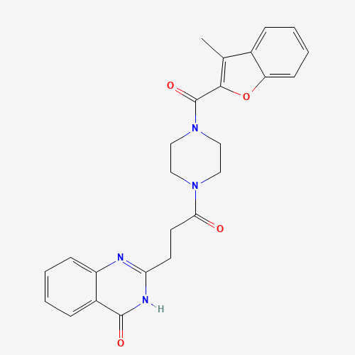 2-[3-[4-(3-methyl-1-benzofuran-2-carbonyl)piperazin-1-yl]-3-oxopropyl]-1H-quinazolin-4-one (CAS: 1537890-84-8) - Related Chemical Product