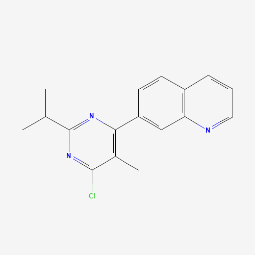7-(6-chloro-5-methyl-2-propan-2-ylpyrimidin-4-yl)quinoline (CAS: 852062-29-4) - Chemical Structure and Molecular Formula 