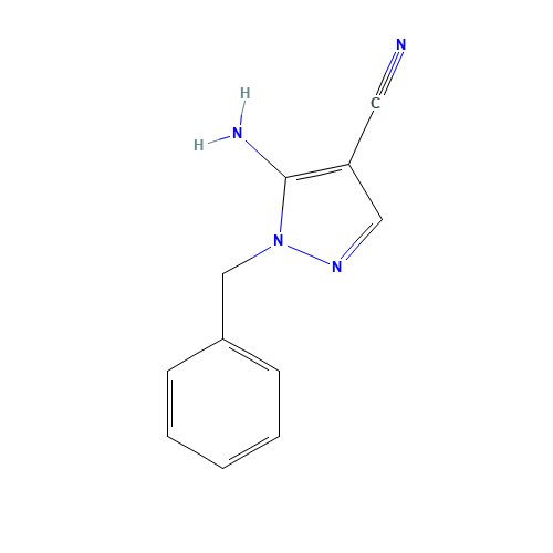 5-amino-1-benzylpyrazole-4-carbonitrile (CAS: 91091-13-3) - Chemical Structure and Molecular Formula 