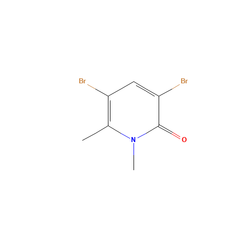 3,5-dibromo-1,6-dimethylpyridin-2-one (CAS: 89677-69-0) - Chemical Structure and Molecular Formula 