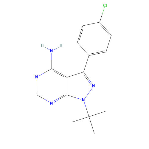 1-tert-butyl-3-(4-chlorophenyl)pyrazolo[3,4-d]pyrimidin-4-amine (CAS: 172889-27-9) - Related Chemical Product