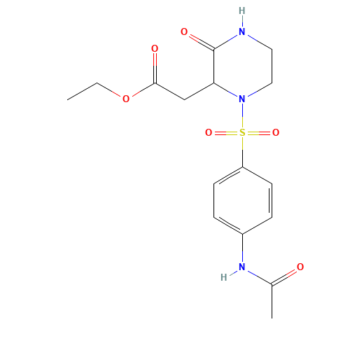 ethyl 2-[1-(4-acetamidophenyl)sulfonyl-3-oxopiperazin-2-yl]acetate (CAS: 318469-56-6) - Related Chemical Product