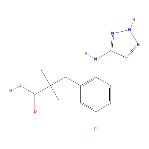 3-[5-chloro-2-(2H-triazol-4-ylamino)phenyl]-2,2-dimethylpropanoic acid (CAS: 1611444-37-1) - Related Chemical Product