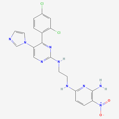 6-N-[2-[[4-(2,4-dichlorophenyl)-5-imidazol-1-ylpyrimidin-2-yl]amino]ethyl]-3-nitropyridine-2,6-diamine (CAS: 252935-94-7) - Related Chemical Product