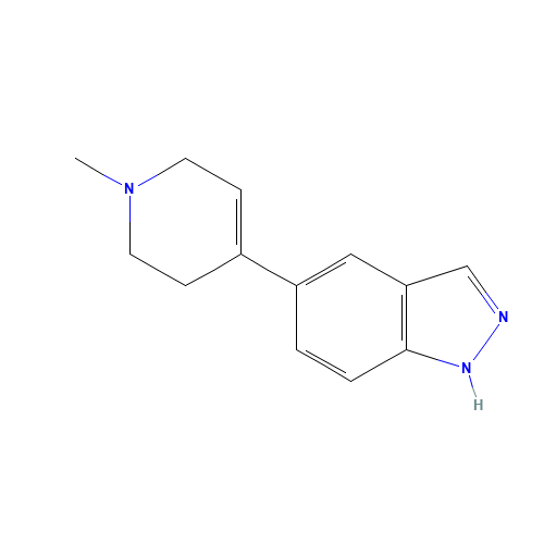 5-(1-methyl-3,6-dihydro-2H-pyridin-4-yl)-1H-indazole (CAS: 885272-72-0) - Chemical Structure and Molecular Formula 