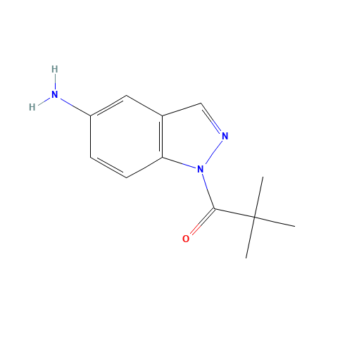 1-(5-aminoindazol-1-yl)-2,2-dimethylpropan-1-one (CAS: 1035096-73-1) - Chemical Structure and Molecular Formula 