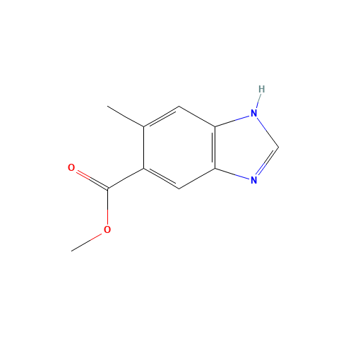 methyl 6-methyl-1H-benzimidazole-5-carboxylate (CAS: 10351-79-8) - Chemical Structure and Molecular Formula 