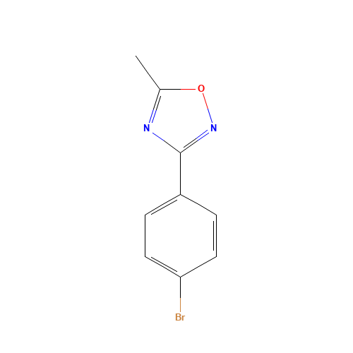 3-(4-bromophenyl)-5-methyl-1,2,4-oxadiazole (CAS: 118183-92-9) - Chemical Structure and Molecular Formula 