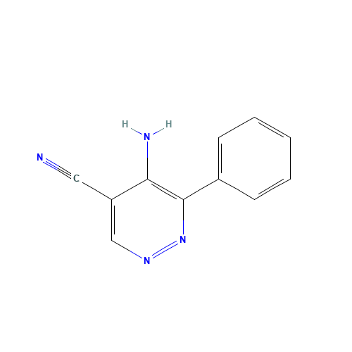 5-amino-6-phenylpyridazine-4-carbonitrile (CAS: 118617-14-4) - Chemical Structure and Molecular Formula 