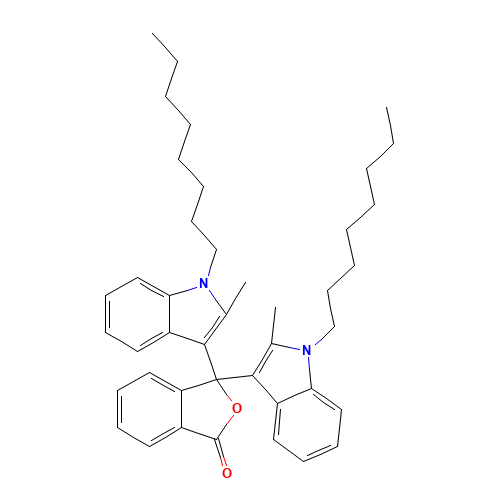 3,3-bis(2-methyl-1-octylindol-3-yl)-2-benzofuran-1-one (CAS: 50292-95-0) - Related Chemical Product