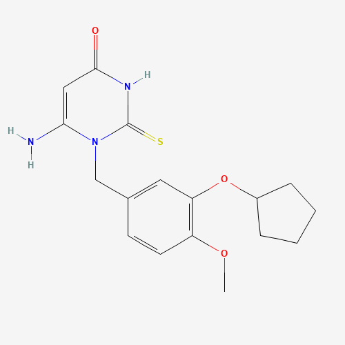 6-amino-1-[(3-cyclopentyloxy-4-methoxyphenyl)methyl]-2-sulfanylidenepyrimidin-4-one (CAS: 162279-51-8) - Related Chemical Product