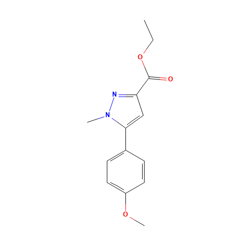 ethyl 5-(4-methoxyphenyl)-1-methylpyrazole-3-carboxylate (CAS: 852816-12-7) - Chemical Structure and Molecular Formula 