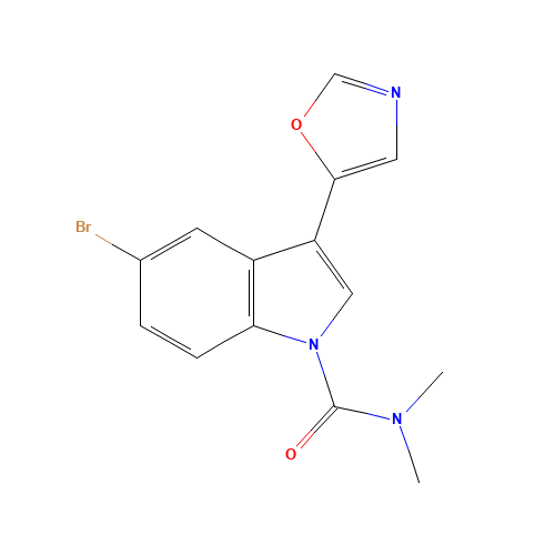5-bromo-N,N-dimethyl-3-(1,3-oxazol-5-yl)indole-1-carboxamide (CAS: 502622-68-6) - Chemical Structure and Molecular Formula 