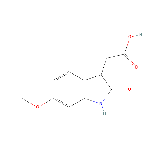 2-(6-methoxy-2-oxo-1,3-dihydroindol-3-yl)acetic acid (CAS: 885272-28-6) - Related Chemical Product