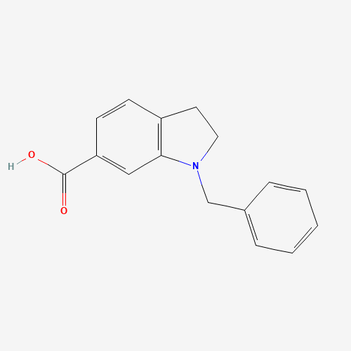 1-benzyl-2,3-dihydroindole-6-carboxylic acid (CAS: 338959-30-1) - Chemical Structure and Molecular Formula 