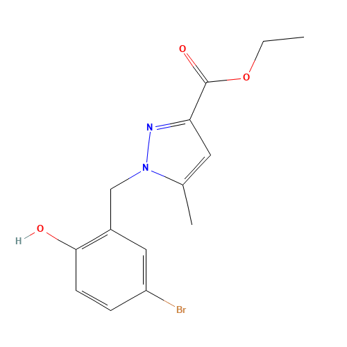 ethyl 1-[(5-bromo-2-hydroxyphenyl)methyl]-5-methylpyrazole-3-carboxylate (CAS: 851205-56-6) - Related Chemical Product