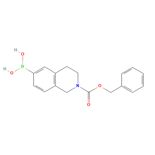 (2-phenylmethoxycarbonyl-3,4-dihydro-1H-isoquinolin-6-yl)boronic acid (CAS: 1020173-39-0) - Chemical Structure and Molecular Formula 