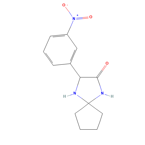2-(3-nitrophenyl)-1,4-diazaspiro[4.4]nonan-3-one (CAS: 1272755-82-4) - Chemical Structure and Molecular Formula 