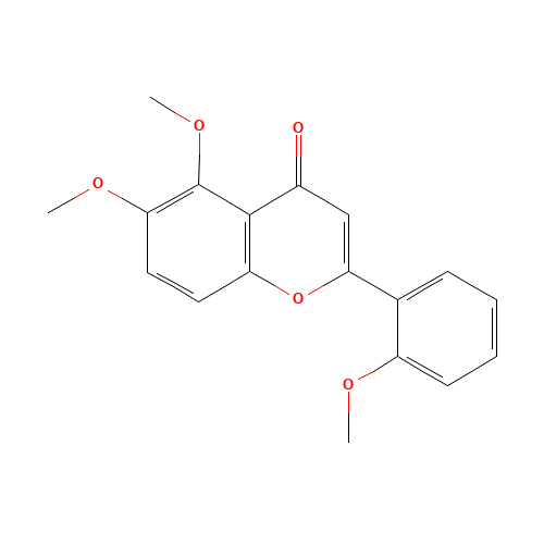 5,6-dimethoxy-2-(2-methoxyphenyl)chromen-4-one (CAS: 16266-97-0) - Chemical Structure and Molecular Formula 