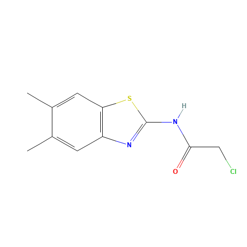 2-chloro-N-(5,6-dimethyl-1,3-benzothiazol-2-yl)acetamide (CAS: 26447-74-5) - Chemical Structure and Molecular Formula 