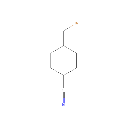 4-(bromomethyl)cyclohexane-1-carbonitrile (CAS: 62221-23-2) - Chemical Structure and Molecular Formula 