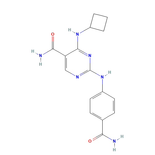 2-(4-carbamoylanilino)-4-(cyclobutylamino)pyrimidine-5-carboxamide (CAS: 1198301-40-4) - Related Chemical Product