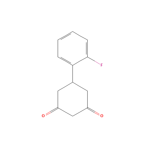 5-(2-fluorophenyl)cyclohexane-1,3-dione (CAS: 102821-72-7) - Chemical Structure and Molecular Formula 