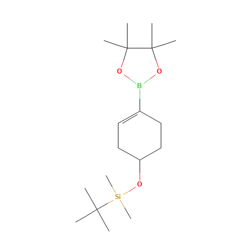 tert-butyl-dimethyl-[4-(4,4,5,5-tetramethyl-1,3,2-dioxaborolan-2-yl)cyclohex-3-en-1-yl]oxysilane (CAS: 865869-27-8) - Chemical Structure and Molecular Formula 