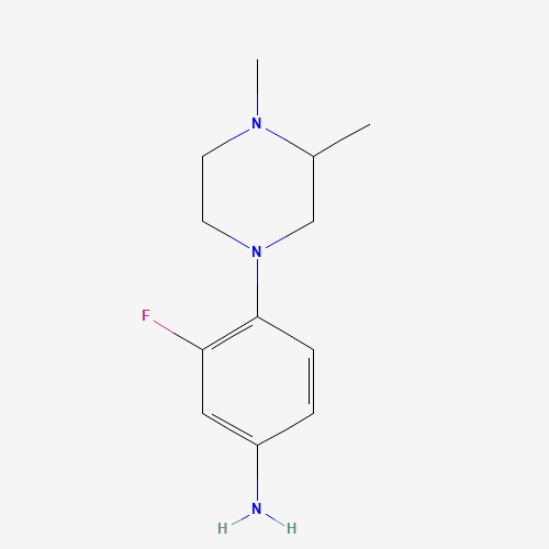 4-(3,4-dimethylpiperazin-1-yl)-3-fluoroaniline (CAS: 837421-27-9) - Chemical Structure and Molecular Formula 
